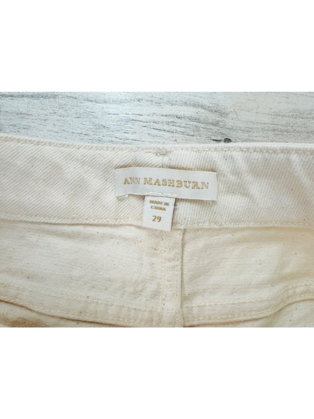 Ann Mashburn Coco 5 Pocket Jean Sz 29 Natural Denim Ivory - Picture 11 of 16